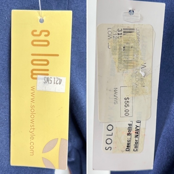 Solow Foldover Flare Legging Girls Size Small (7-8) Navy Blue so low New NWT - Picture 4 of 6